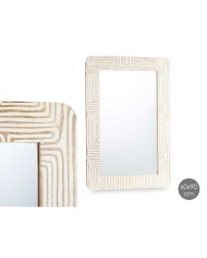 Specchio da parete 37 Bianco Marrone 90 x 60 x 2 cm Rettangolare Specchio da parete 37 Bianco Marrone 90 x 60 x 2 cm Rettangolare