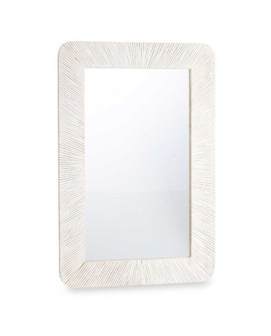 Specchio da parete 38 Bianco Marrone Righe 90 x 60 x 2 cm Rettangolare Specchio da parete 38 Bianco Marrone Righe 90 x 60 x 2 cm Rettangolare