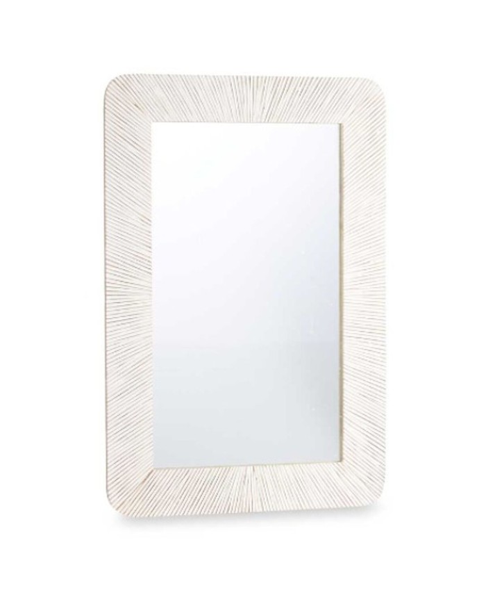 Specchio da parete 38 Bianco Marrone Righe 90 x 60 x 2 cm Rettangolare Specchio da parete 38 Bianco Marrone Righe 90 x 60 x 2 cm Rettangolare