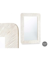 Specchio da parete 38 Bianco Marrone Righe 90 x 60 x 2 cm Rettangolare Specchio da parete 38 Bianco Marrone Righe 90 x 60 x 2 cm Rettangolare
