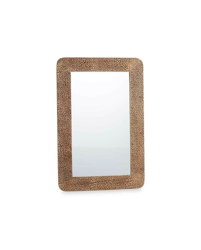 Specchio da parete 42 Marrone Fogli 90 x 60 x 2 cm Rettangolare Specchio da parete 42 Marrone Fogli 90 x 60 x 2 cm Rettangolare