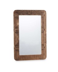 Specchio da parete 42 Marrone Fogli 90 x 60 x 2 cm Rettangolare Specchio da parete 42 Marrone Fogli 90 x 60 x 2 cm Rettangolare