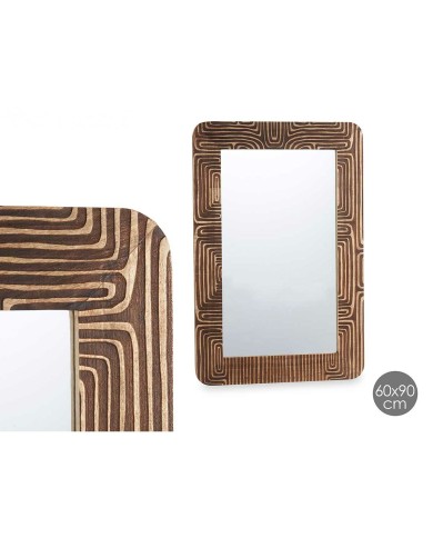 Specchio da parete 43 Marrone 90 x 60 x 2 cm Rettangolare Specchio da parete 43 Marrone 90 x 60 x 2 cm Rettangolare