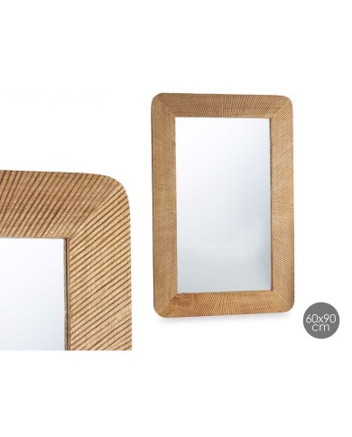 Specchio da parete 44 Marrone Righe 90 x 60 x 2 cm Rettangolare Specchio da parete 44 Marrone Righe 90 x 60 x 2 cm Rettangolare
