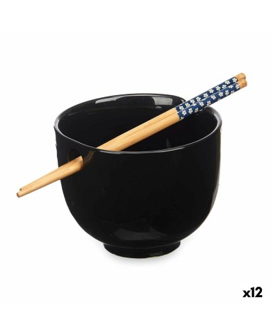 Ciotola Kinvara B10067A-N Nero Bambù 24 x 10,7 x 13,3 cm Bacchette asiatico/oriental (12 Unità) Ciotola Kinvara B10067A-N Nero Bambù 24 x 10,7 x 13,3 cm Bacchette asiatico/oriental (12 Unità)