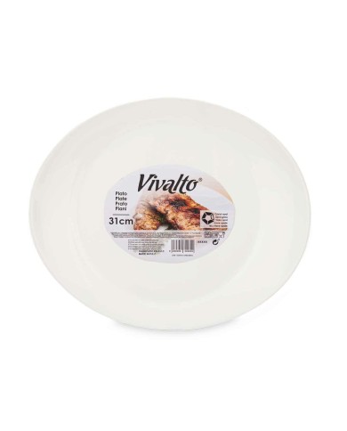 Piatto da pranzo Vivalto LYBP-120 Bianco Vetro opalino 30,5 x 3 x 26 cm (18 Unità)
