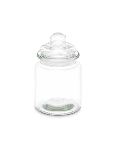 Vaso Trasparente Vetro 250 ml 8 x 13 x 8 cm (24 Unità) Con coperchio Vaso Trasparente Vetro 250 ml 8 x 13 x 8 cm (24 Unità) Con coperchio