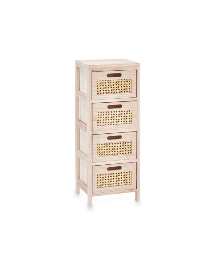 Cassettiera Rattan Naturale 27 x 73 x 25 cm 4 casseti