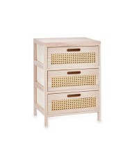 Cassettiera Rattan Naturale 27 x 73 x 25 cm 4 casseti