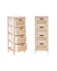 Cassettiera Rattan Naturale 27 x 73 x 25 cm 4 casseti