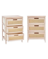 Cassettiera Rattan Naturale 40 x 58 x 29 cm 3 cassetti