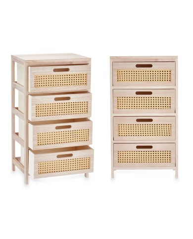 Cassettiera Rattan Naturale 40 x 73 x 29 cm 4 casseti