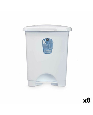 Cestino a pedale Bianco Plastica 10 L (8 Unità) Cestino a pedale Bianco Plastica 10 L (8 Unità)