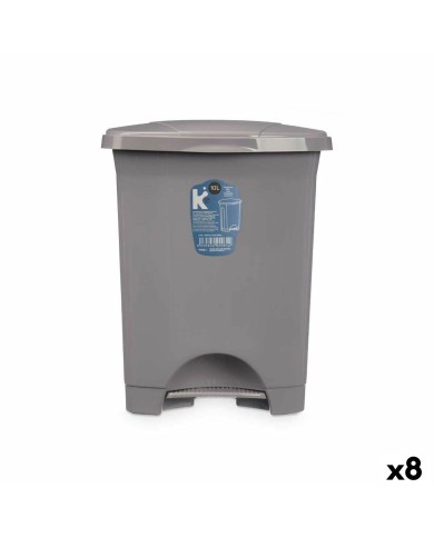 Cestino a pedale Grigio Plastica 10 L (8 Unità) Cestino a pedale Grigio Plastica 10 L (8 Unità)