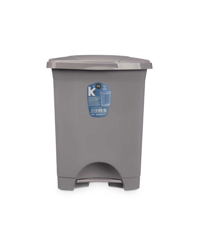 Cestino a pedale Grigio Plastica 10 L (8 Unità) Cestino a pedale Grigio Plastica 10 L (8 Unità)