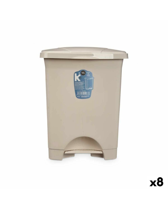 Cestino a pedale Beige Plastica 10 L (8 Unità) Cestino a pedale Beige Plastica 10 L (8 Unità)