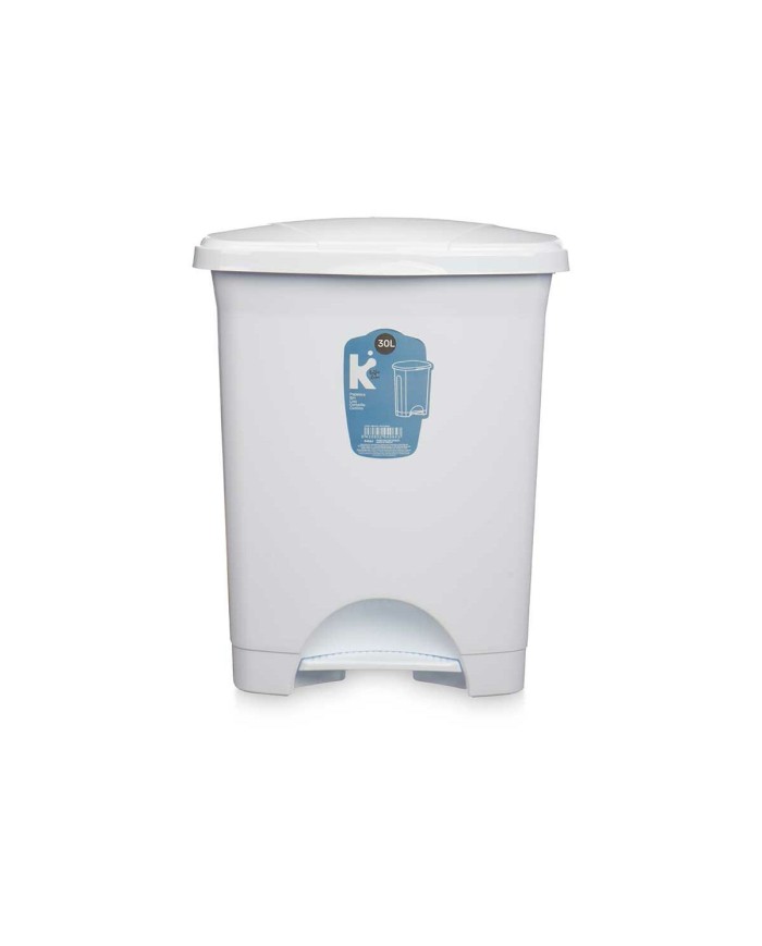 Cestino a pedale Bianco Plastica 30 L (4 Unità) Cestino a pedale Bianco Plastica 30 L (4 Unità)