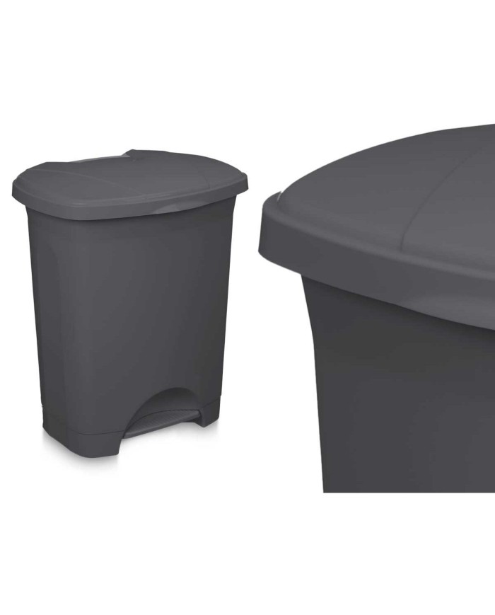 Cestino a pedale Antracite Plastica 30 L (4 Unità) Cestino a pedale Antracite Plastica 30 L (4 Unità)
