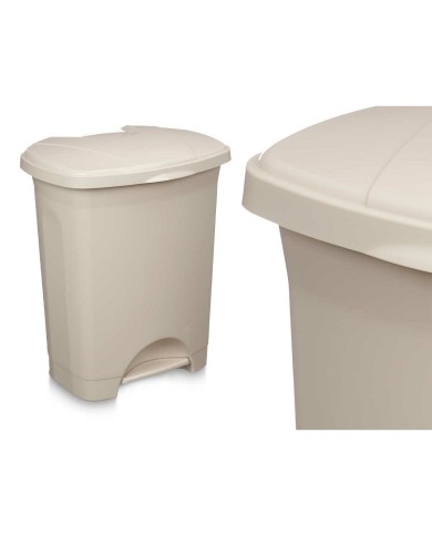 Cestino a pedale Beige Plastica 30 L (4 Unità)