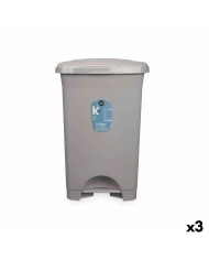Cestino a pedale Bianco Plastica 50 L (3 Unità)