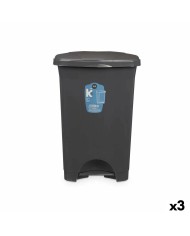 Cestino a pedale Antracite Plastica 50 L (3 Unità) Cestino a pedale Antracite Plastica 50 L (3 Unità)