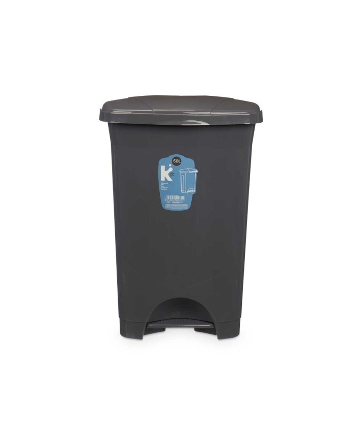 Cestino a pedale Antracite Plastica 50 L (3 Unità) Cestino a pedale Antracite Plastica 50 L (3 Unità)