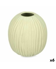 Vaso Verde Dolomite 15 x 18 x 15 cm (6 Unità) Sfera Righe Vaso Verde Dolomite 15 x 18 x 15 cm (6 Unità) Sfera Righe