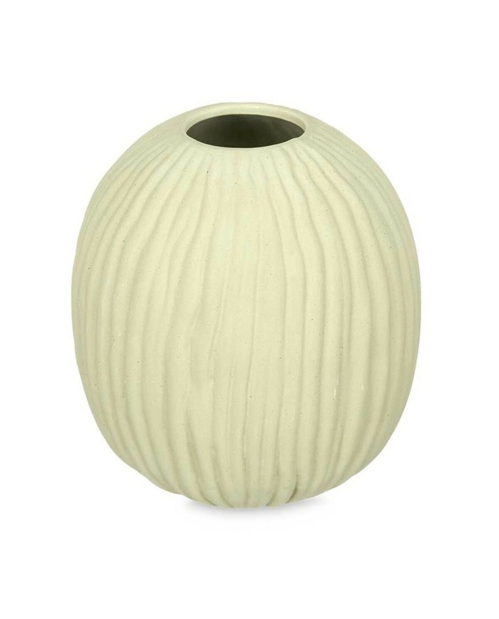 Vaso Verde Dolomite 15 x 18 x 15 cm (6 Unità) Sfera Righe Vaso Verde Dolomite 15 x 18 x 15 cm (6 Unità) Sfera Righe