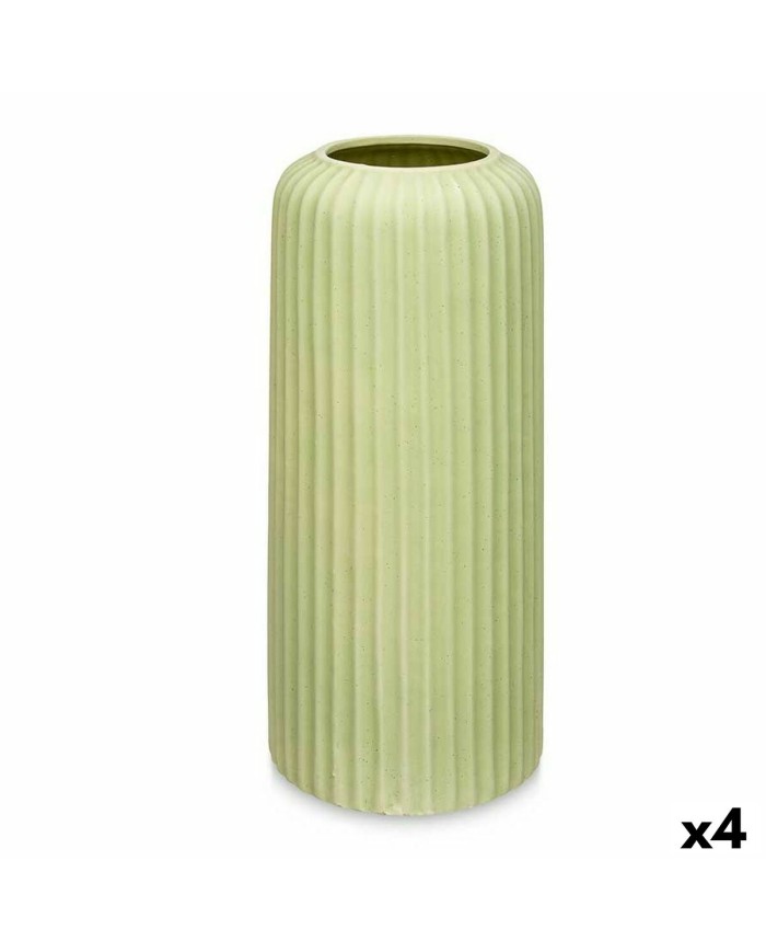 Vaso Verde Dolomite 16 x 40 x 16 cm (4 Unità) Righe Vaso Verde Dolomite 16 x 40 x 16 cm (4 Unità) Righe