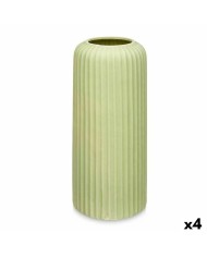 Vaso Verde Dolomite 15 x 18 x 15 cm (6 Unità) Sfera Righe Vaso Verde Dolomite 15 x 18 x 15 cm (6 Unità) Sfera Righe
