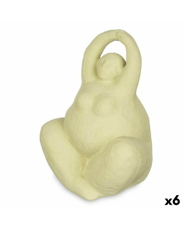 Statua Decorativa Verde Dolomite 14 x 18 x 11 cm (6 Unità) Donna Yoga