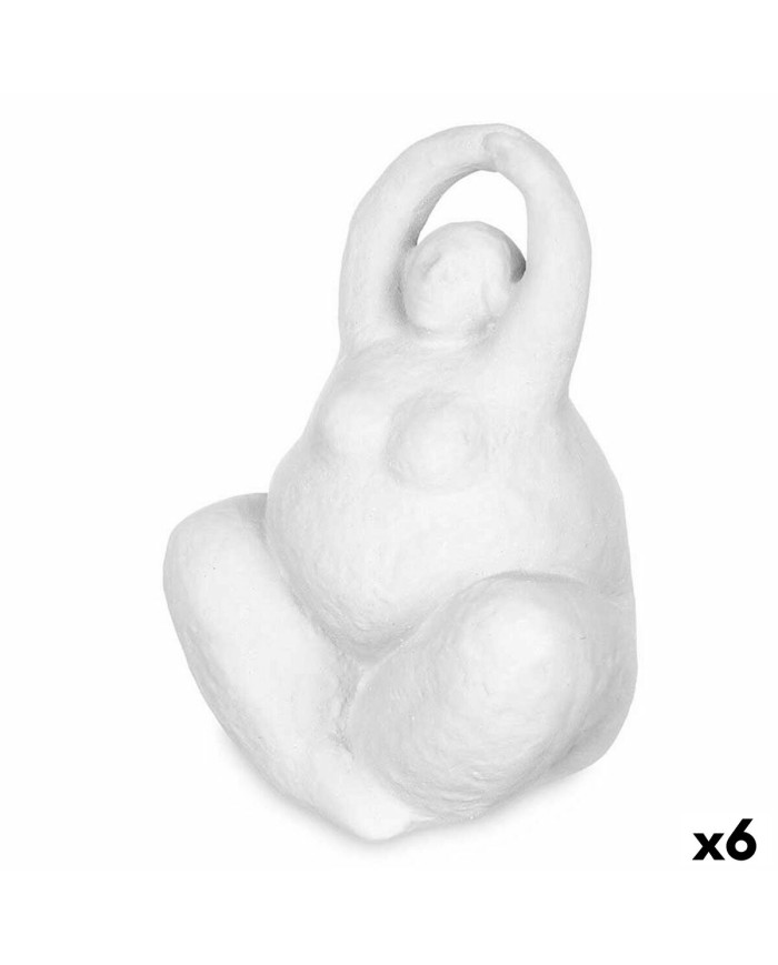Statua Decorativa Bianco Dolomite 14 x 18 x 11 cm (6 Unità) Donna Yoga