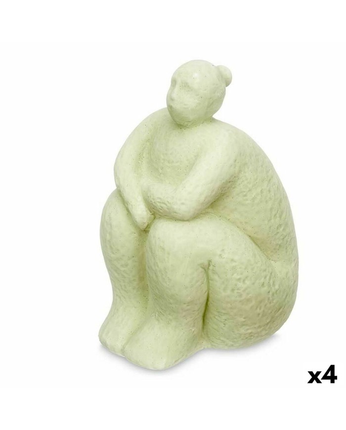 Statua Decorativa Verde Dolomite 18 x 30 x 19 cm (4 Unità) Donna Seduto