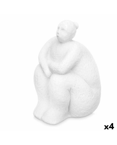Statua Decorativa Bianco Dolomite 18 x 30 x 19 cm (4 Unità) Donna Seduto Statua Decorativa Bianco Dolomite 18 x 30 x 19 cm (4 Unità) Donna Seduto