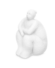 Statua Decorativa Bianco Dolomite 18 x 30 x 19 cm (4 Unità) Donna Seduto