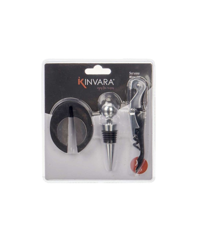 Set di Accessori per il Vino Kinvara KT180219 Acciaio inossidabile polipropilene 3 Pezzi (24 Unità)