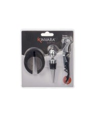 Set di Accessori per il Vino Kinvara KT180219 Acciaio inossidabile polipropilene 3 Pezzi (24 Unità)