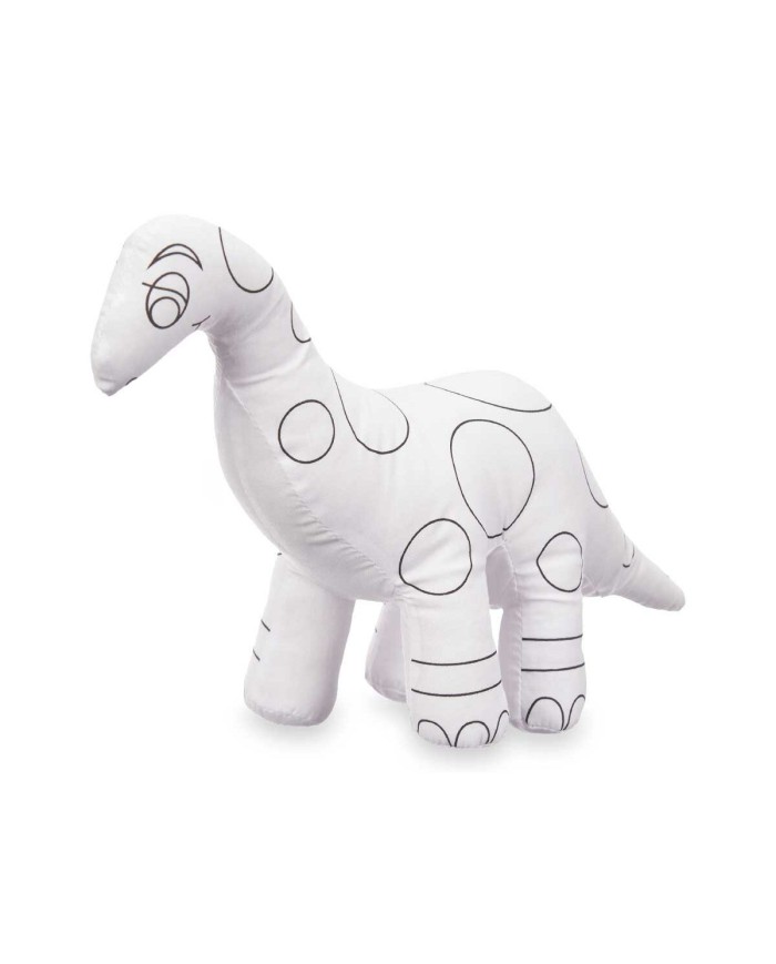 Peluche da Colorare Pincello ST205 Bianco Nero Stoffa 28 x 22 x 9 cm Dinosauro (8 Unità)