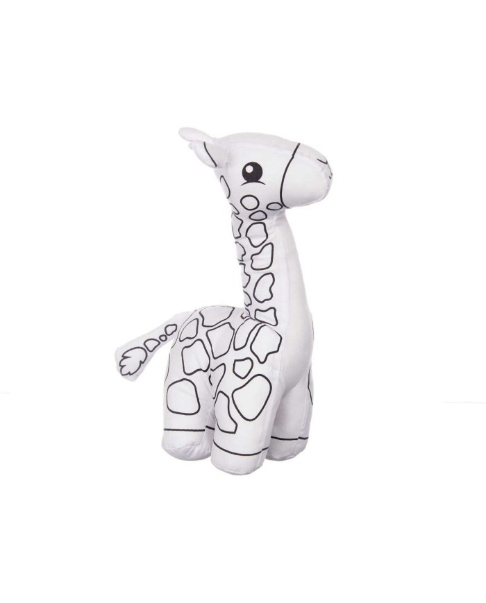 Peluche da Colorare Pincello ST448 Bianco Nero Stoffa 17 x 22 x 9 cm Giraffa (8 Unità)