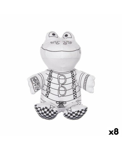 Peluche da Colorare Pincello ST342 Bianco Nero Stoffa 16 x 18 x 13 cm Rana (8 Unità) Peluche da Colorare Pincello ST342 Bianco Nero Stoffa 16 x 18 x 13 cm Rana (8 Unità)