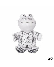 Peluche da Colorare Pincello ST341 Bianco Nero Stoffa 13 x 14 x 20 cm Cane (8 Unità)