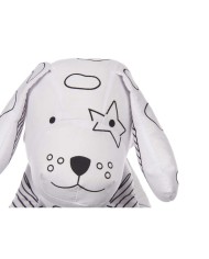 Peluche da Colorare Pincello ST341 Bianco Nero Stoffa 13 x 14 x 20 cm Cane (8 Unità)