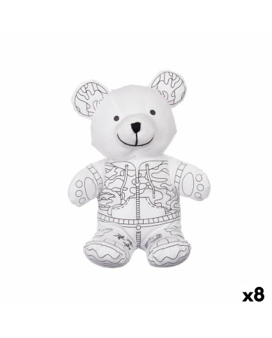 Peluche da Colorare Pincello ST339 Bianco Nero Stoffa 17 x 21 x 12 cm Orso (8 Unità) Peluche da Colorare Pincello ST339 Bianco Nero Stoffa 17 x 21 x 12 cm Orso (8 Unità)