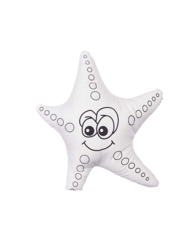 Peluche da Colorare Pincello ST371 Bianco Nero Stoffa 26 x 26 x 8 cm Stella marina (8 Unità)
