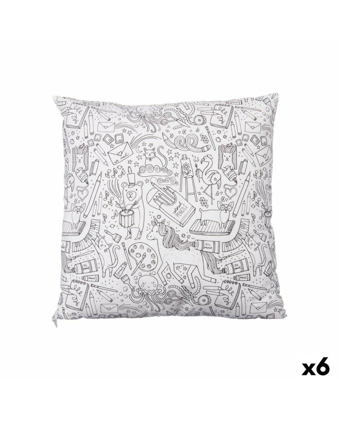 Cuscino Pincello PILLOW Bianco Nero 43 x 13 x 43 cm Per dipingere (6 Unità) Cuscino Pincello PILLOW Bianco Nero 43 x 13 x 43 cm Per dipingere (6 Unità)