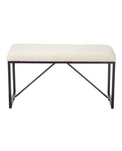 Panca Gift Decor TR23063-1 Bianco Metallo Stoffa 81 x 42 x 38 cm