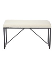 Panca Gift Decor TR23063-1 Bianco Metallo Stoffa 81 x 42 x 38 cm