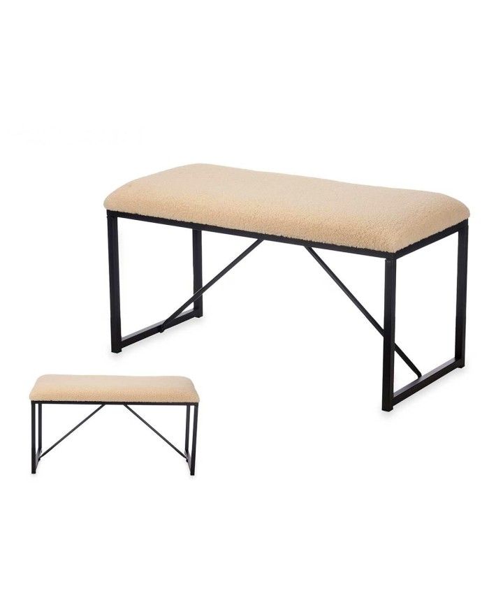 Panca Gift Decor TR23063-2 Beige Metallo Stoffa 81 x 42 x 38 cm Panca Gift Decor TR23063-2 Beige Metallo Stoffa 81 x 42 x 38 cm