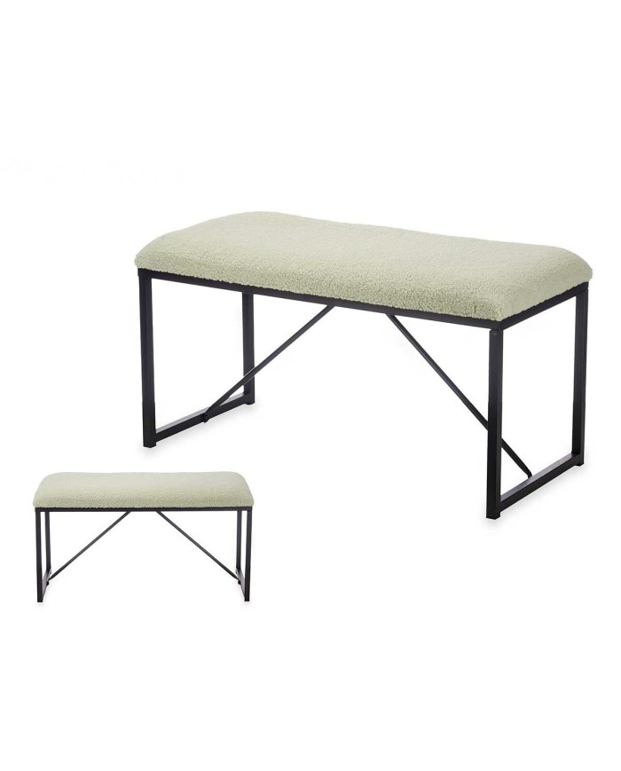 Panca Gift Decor TR23063-3 Verde Metallo Stoffa 81 x 42 x 38 cm