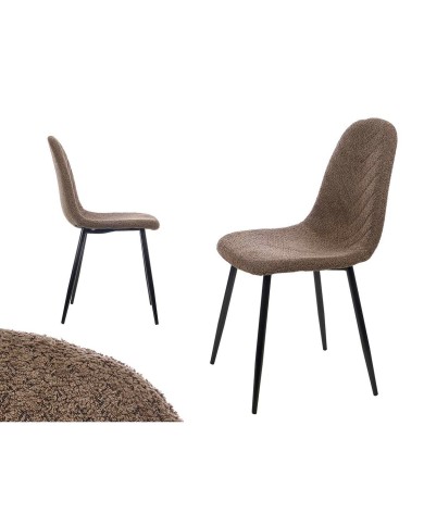 Sedia Marrone Stoffa Lana rasata 45 x 89 x 53 cm (4 Unità)